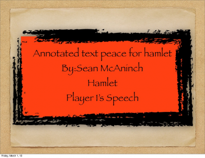 Anotated text peace from hamlet