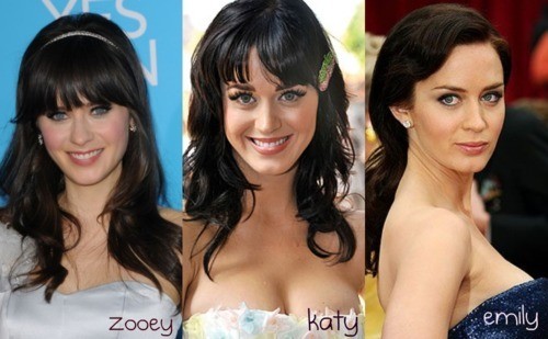 zooey deschanel katy perry look alike emily blunt