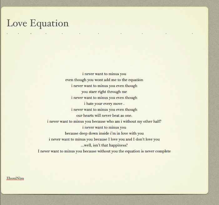 Love Equation