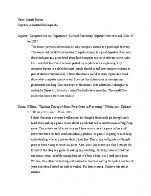 Capstone Annotated Bibliography, Azaria Burton