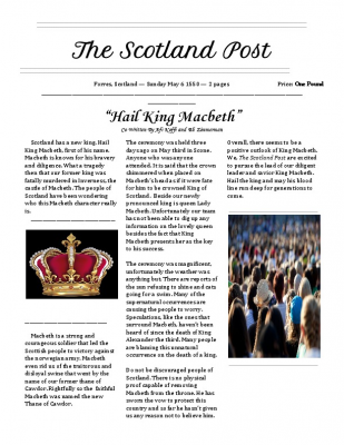 Macbeth Newspaper