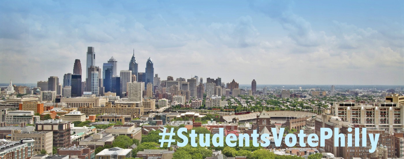 students vote philly skyline