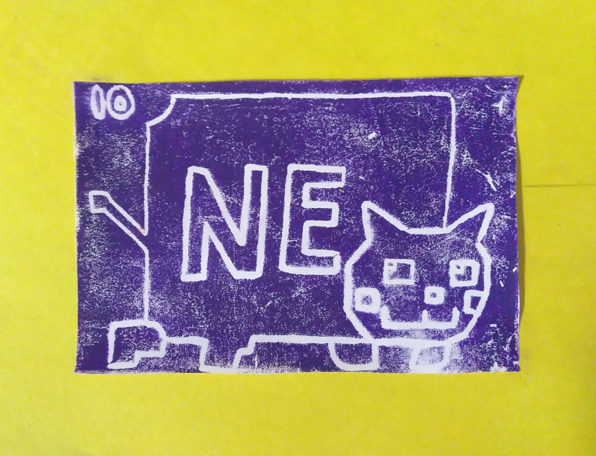 Neon Cat Print