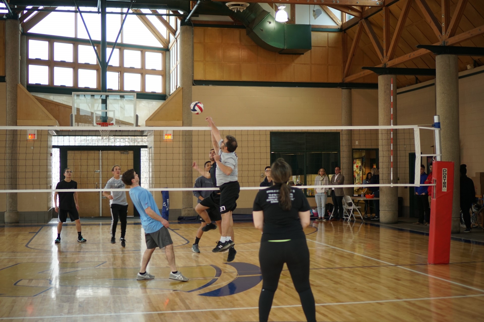 Mr. Lehmann spiking the ball!