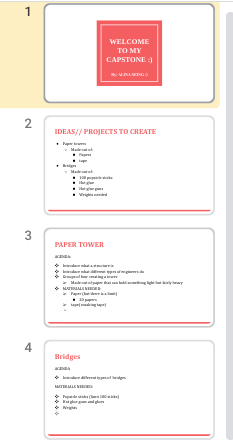 These are the projects ideas that I had in mind to work with middle school students