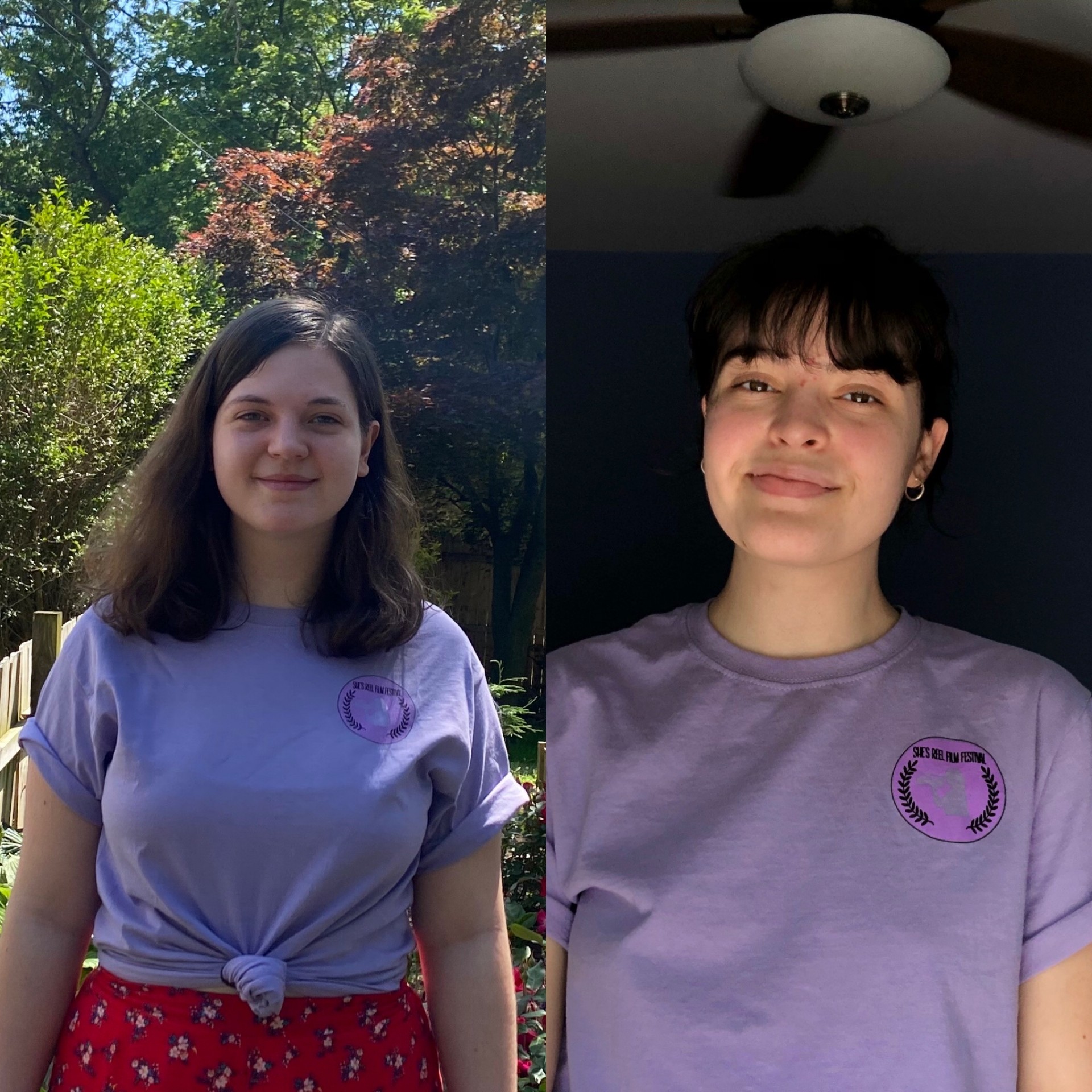 Grace and me in our She's Reel t-shirts!