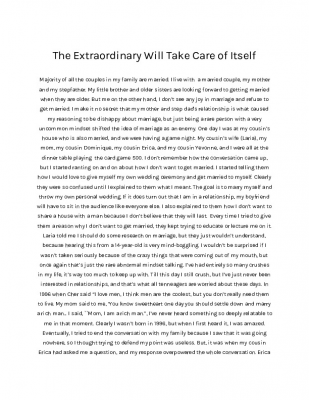 The Extraordinary Will Take Care of Itself