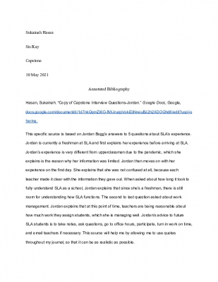 Annotated Bibliography-Sukainah Hasan