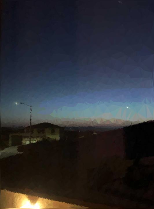 Low Poly Art of a picture I took in Omaha, Nebraska from the balcony in my aunt’s house.