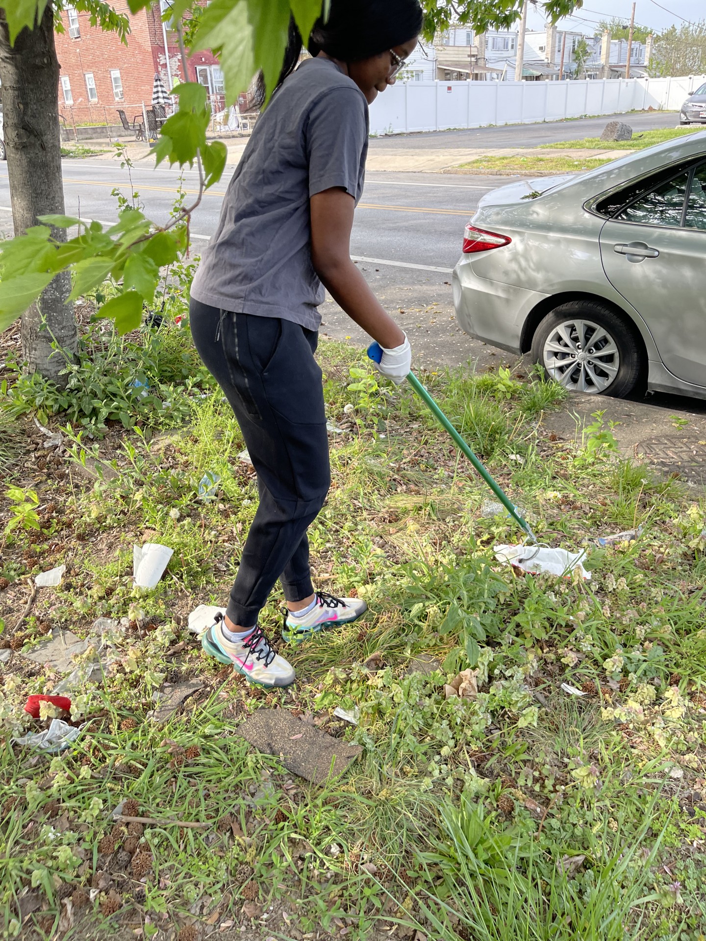 One example of how dirty the area was and I’m shown picking up the trash
