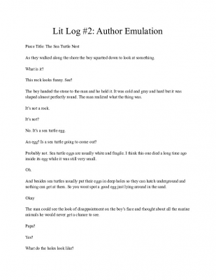 Alex's Lit Log #2_ Author Emulation