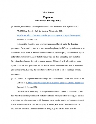 Leticia Desouza - Capstone Annotated bibliography