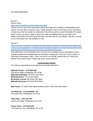Annotated Bibliography