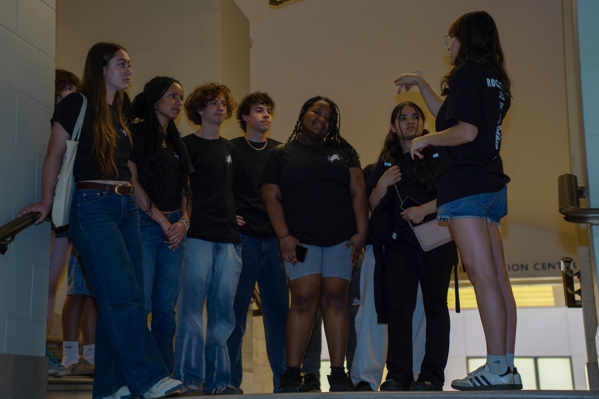 Our volunteers getting ready to greet atendees.