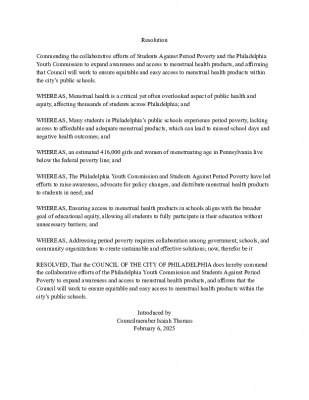 Copy of Period Product Access (Youth Commission)