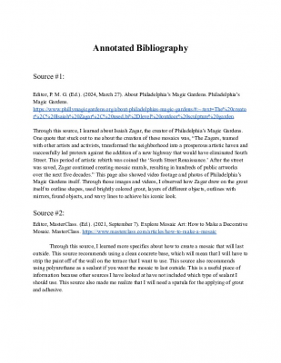 Aviva Boix - Annotated Bibliography for Capstone