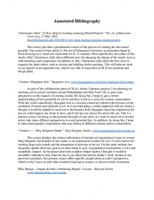 Capstone Annotated Bibliography
