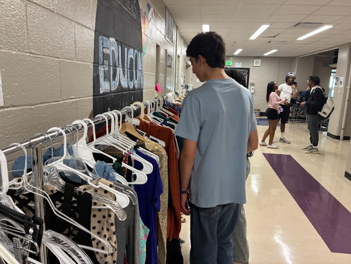 Regulars taking a look at new donations