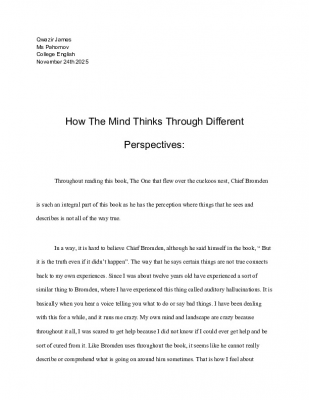 James Lit Log #1 How The Mind Thinks Through Different Perspectives (1)
