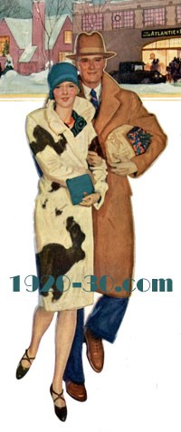 1927 COUPLE IN WINTER CLOTHES